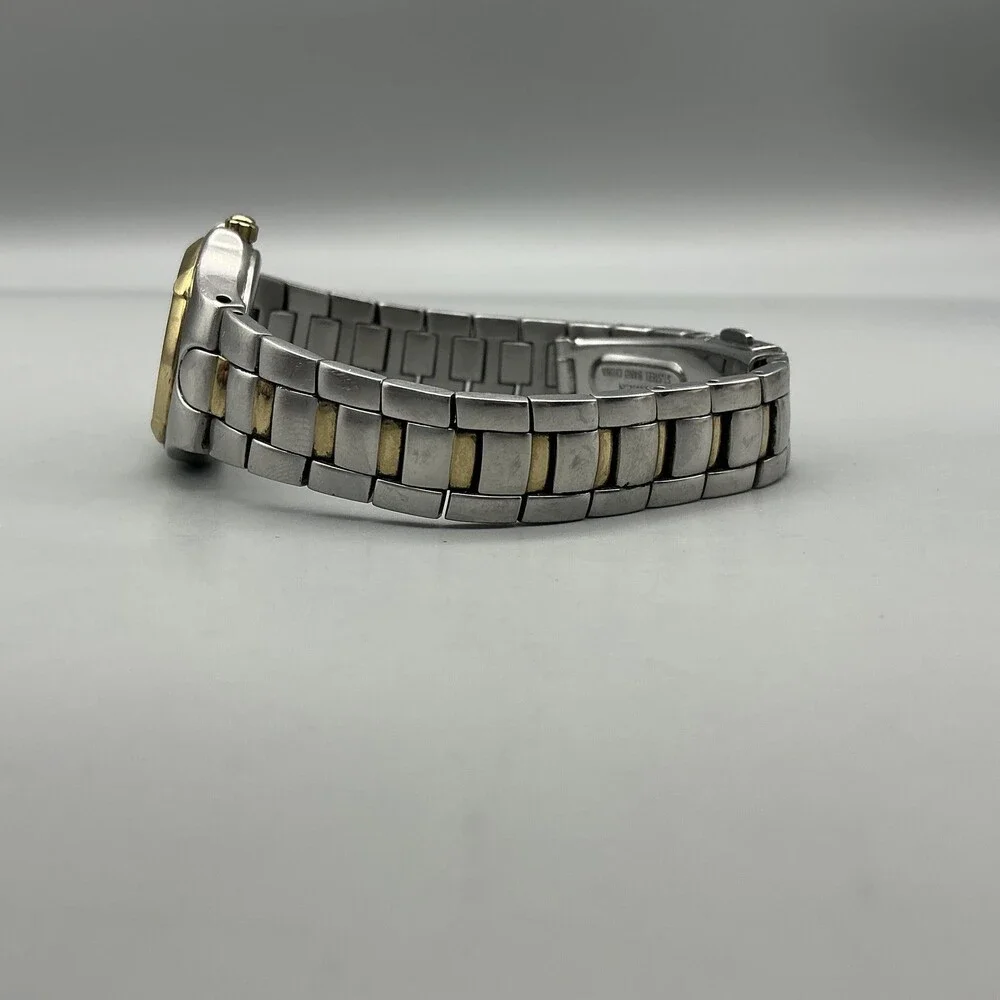 Citizen Eco-Drive WR 100 Womens Watch 25mm Black Dial Silver Gold Two Tone 6.75